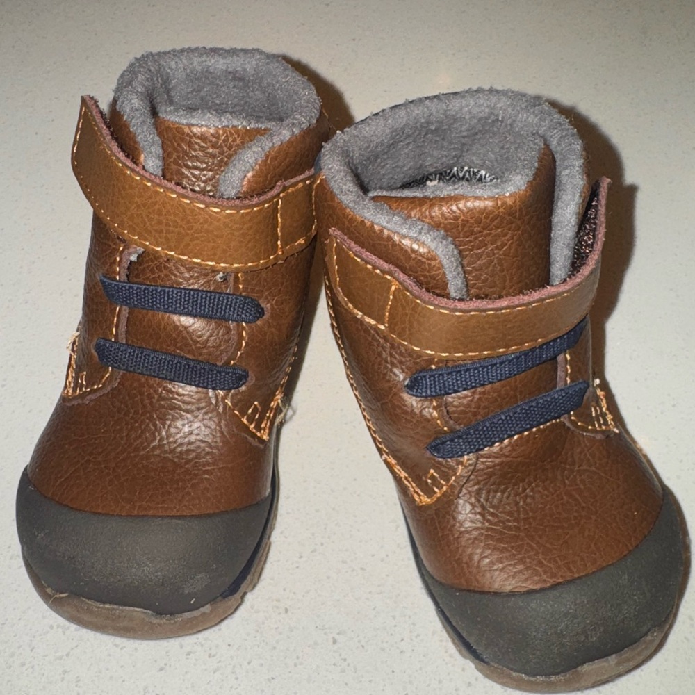 Brown Kids Shoes with Velcro Strap